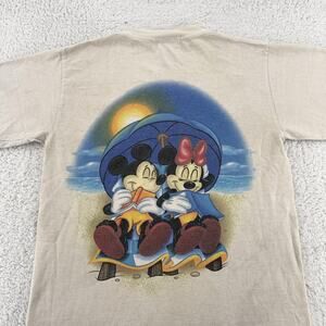 Disney Cruise Line Castaway Cay Shirt Mens XS Beige Mickey Minnie Tee Graphic
